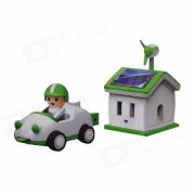 Solar Rechargeable Green Life House and Car Set