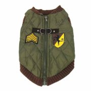 Bomber Dog Vest by Gooby - Brown Trim