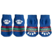 Doggy Socks - Blue with White Paw Print