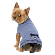 Cali's Cable Knit Dog Sweater - Stonewash Blue