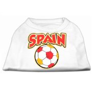 Spain Soccer Print Dog Shirt - White