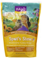 Halo Spot's Stew Natural Dry Cat Food, Sensitive Cat, Wholesome Turkey Recipe, 6-Pound Bag