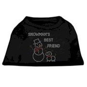 Snowman's Best Friend Rhinestone Dog Shirt - Black