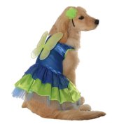 Pixie Dog Dress with Wings - Green and Blue