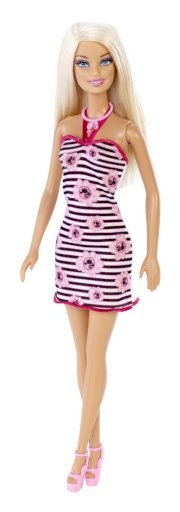 Barbie Pink and Black Halterneck Dress 12 Inch Doll