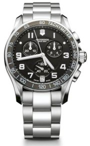 Đồng hồ đeo tay Victorinox New Chronograph Black Stainless Steel 249043