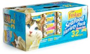 Friskies Cat Food Classic Pate, 4-Flavor Seafood Variety Pack, 5.5-Ounce Cans (Pack of 32)