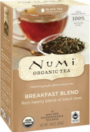 Numi Organic Tea Fair Trade Breakfast Blend, Black Tea, 18-Count Tea Bags (Pack of 3)
