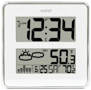 La Crosse Technology 11-Inch Square Atomic Clock with Wireless Weather