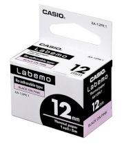 Nhãn in Casio XA-12PK1 (chữ đen nền hồng 12mm)