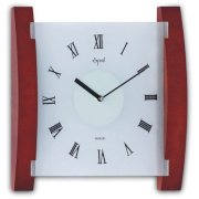 Opal Luxury Time Products Wood and Frosted Glass Wall Clock