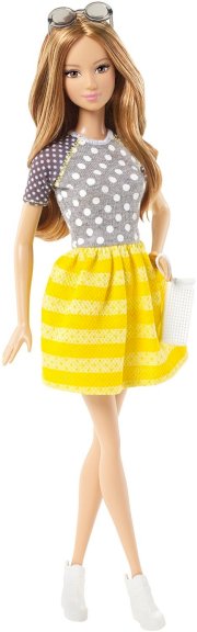 Barbie Fashionistas Summer Doll, Yellow and White Striped Skirt
