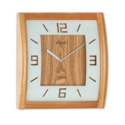 Opal Luxury Time Products 12" Square Wooden Curved Case Wall Clock