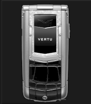 Vertu Ayxta Sapphire Keys Diamond Trim Black Alligator