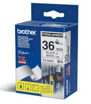 Nhãn in Brother TZ-S261 siêu dính (chữ đen trên nền trắng 36mm)