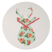 DENY Designs Allyson Johnson Floral Deer Silhouette Wall Clock