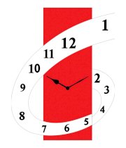 Sai Enterprises Red And White Mdf Wood Big Six Digit Wall Clock