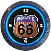 Neonetics Cars and Motorcycles 15" Route 66 Wall Clock