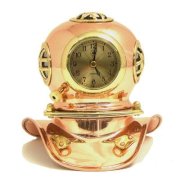 Bey-Berk Copper and Brass Divers Helmet Clock