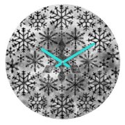 DENY Designs Ruby Door Snow Leopard Snowflake Wall Clock