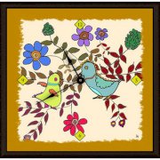 Green Leaf Art Birds in Spring 11" Art Wall Clock