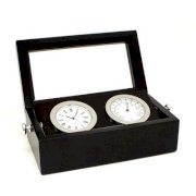 Bey-Berk Chrome Clock and Thermometer
