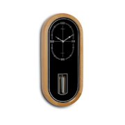 Opal Luxury Time Products Unique Shaped Wooden Cylindrical Pendulum Wall Clock