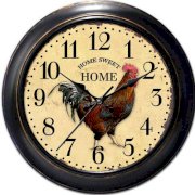 Ashton Sutton Decorative Home 18" Classic Rooster Wall Clock