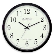 La Crosse Technology 14-Inch Atomic Wall Clock with Black Frame