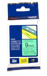 Nhãn in Brother TZe-721 (chữ đen trên nền xanh lá 9mm)