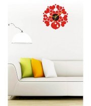Gloob Decal Style Red Hearts Wall Clock