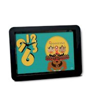 Bluegape Blue And Yellow Plastic Gray Horse Ramayana Table Clock