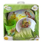 Disney Fairies Tinkerbell 3pc Dinnerware Gift Set - Bowl, Cup, Plate