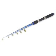 2.1M Meters Foam Caoted Grip 7 Section Telescoping Fishing Rod Pole Black Blue