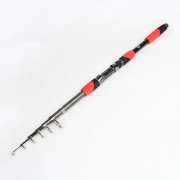 11 Ft Meter 7 Sections Nonslip Handle Telescoping Fishing Rod Pole Black Red