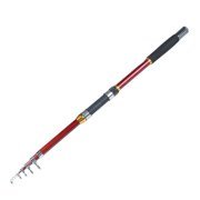 2.13M Length Line Guide Telescoping 6 Sections Fishing Rod Black Silver Tone