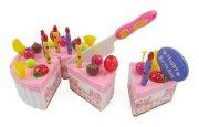 Birthday Cake Play Food Set for kids with Cutting Knife, Candles & Toppers