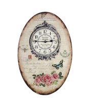 Cosmosgalaxy Brown Mdf Printed Flower & Butterfly Theme Wall Clock