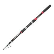 2.1M Length 5 Sections Metal Shell Telescopic Fishing Pole Rod Black Red