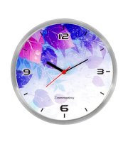 Cosmosgalaxy Mystic Stainless Steel & Acrylic Sheet Round Wall Clock (Purple Leaves)