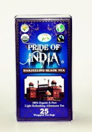 Pride Of India - Organic Darjeeling Black Tea, 25 Tea Bags