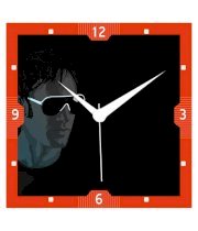 Shopkeeda Black Engineering Wood Glasses Wall Clock