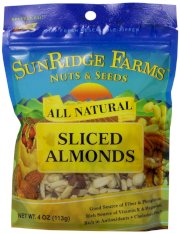 Sunridge Farms Thin-Sliced Almonds, 4-Ounce Bags (Pack of 12)