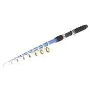 8.7Ft 9 Sections Non-Slip Grip Telescoping Fishing Pole Rod Black Blue