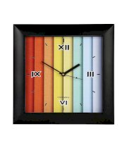 Cosmosgalaxy Multicolour Fiber And Acrylic Square Shape Wall Clock