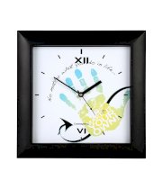 Cosmosgalaxy Black And White Fiber And Acrylic Square Shape Wall Clock