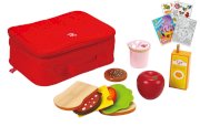 Hape E3131 Lunchbox and 11 Piece Play Food Set with Coloring Book