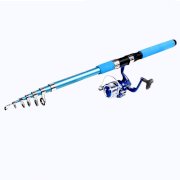 3.25M Blue Foam Wrap Handle 7 Sections Retractable Fishing Rod + Spinning Reel