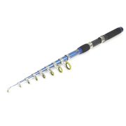 Traveling Foam Cover Grip Black Blue Telescopic Fishing Rod 9 Section 2.9 Length