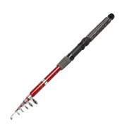 2.8M Foam Wrapped Handle 7 Sections Red Black Telescopic Fishing Rod Pole